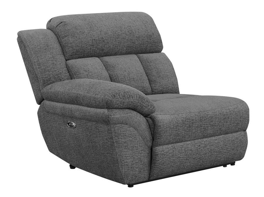 Bahrain Upholstered LAF Power Recliner Charcoal