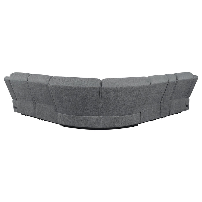 Coaster Bahrain 6-piece Upholstered Power Sectional Charcoal Default Title