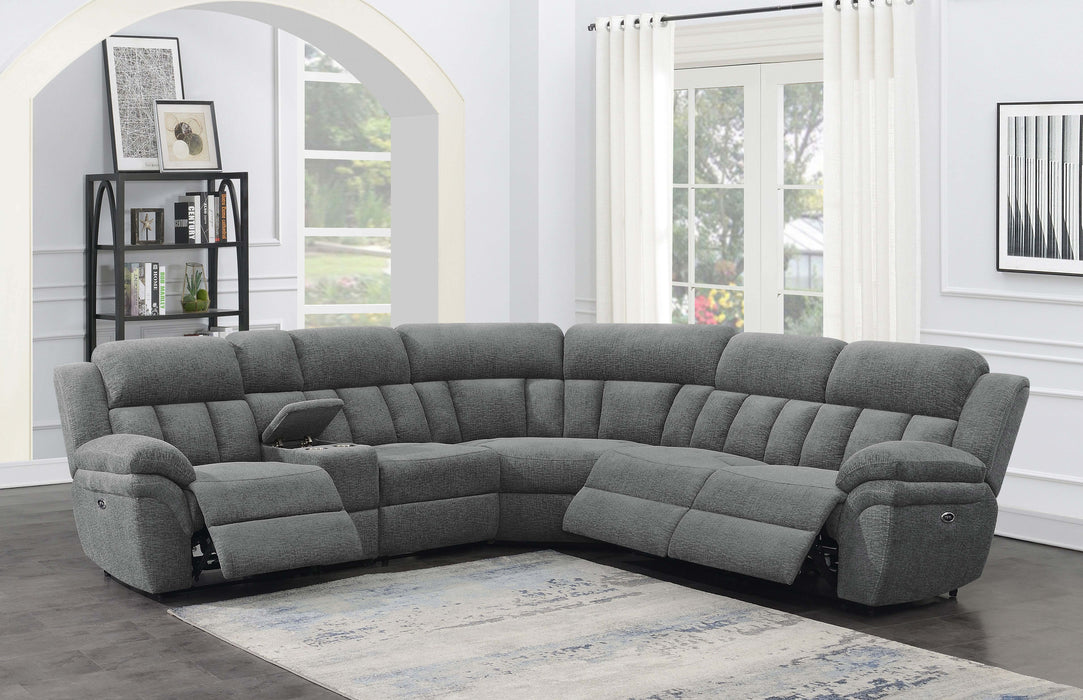 Coaster Bahrain 6-piece Upholstered Power Sectional Charcoal Default Title