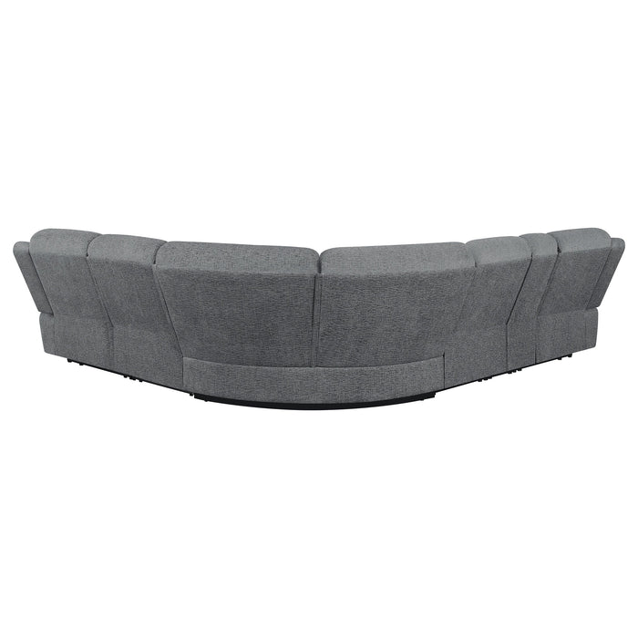 Coaster Bahrain 6-piece Upholstered Motion Sectional Charcoal Default Title