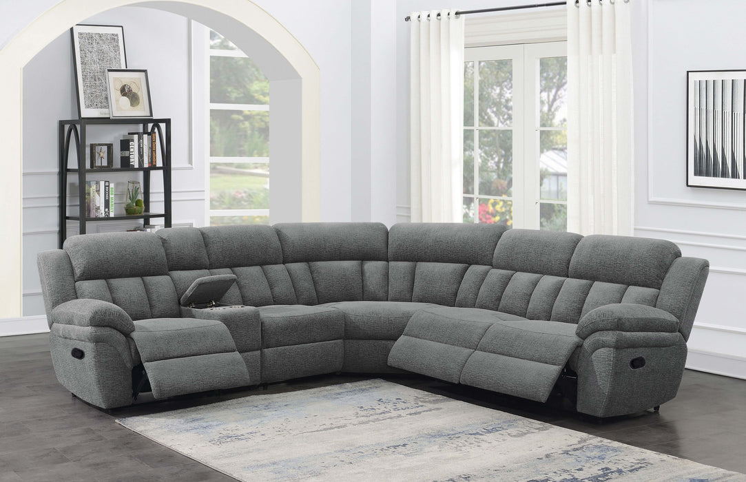 Coaster Bahrain 6-piece Upholstered Motion Sectional Charcoal Default Title