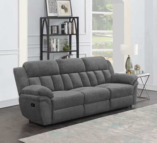 Coaster Bahrain Upholstered Motion Sofa Charcoal Default Title