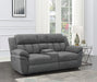 Coaster Bahrain Upholstered Power Loveseat with Console Charcoal Default Title