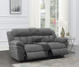 Coaster Bahrain Upholstered Power Loveseat with Console Charcoal Default Title