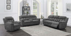 Coaster Bahrain Upholstered Power Loveseat with Console Charcoal Default Title