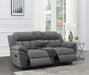 Coaster Bahrain Upholstered Motion Loveseat with Console Charcoal Default Title