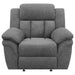 Coaster Bahrain Upholstered Power Glider Recliner Charcoal Default Title