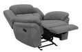 Coaster Bahrain Upholstered Glider Recliner Charcoal Default Title