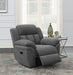 Coaster Bahrain Upholstered Glider Recliner Charcoal Default Title