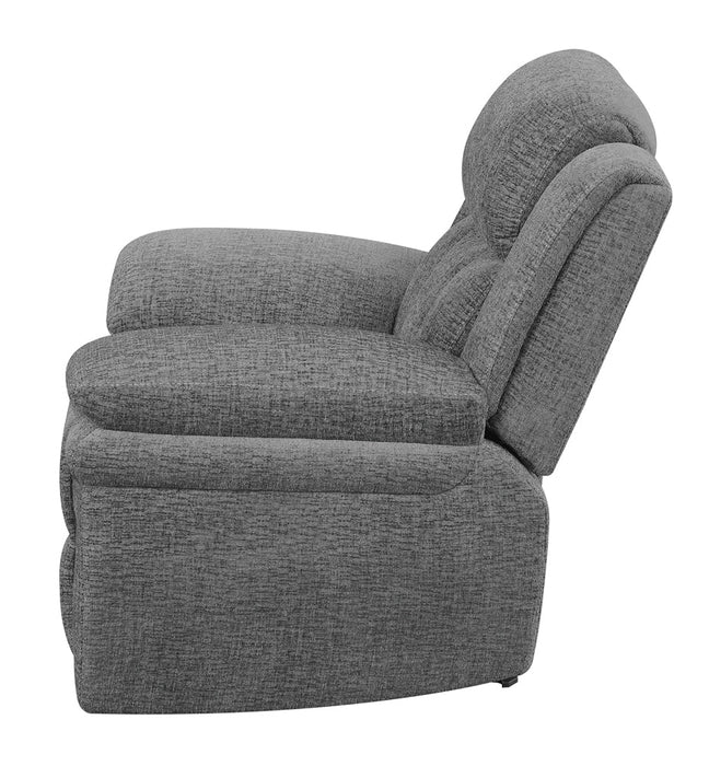 Coaster Bahrain Upholstered Glider Recliner Charcoal Default Title