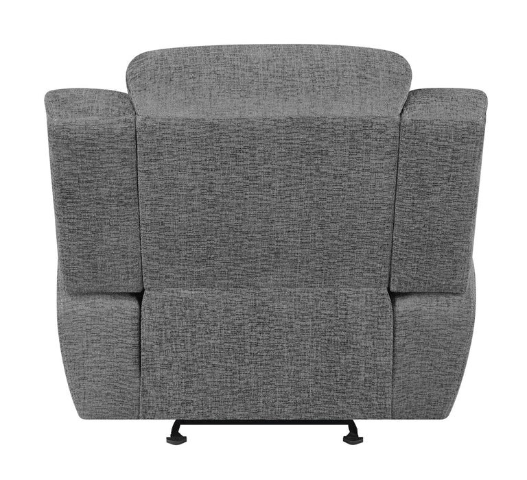 Coaster Bahrain Upholstered Glider Recliner Charcoal Default Title