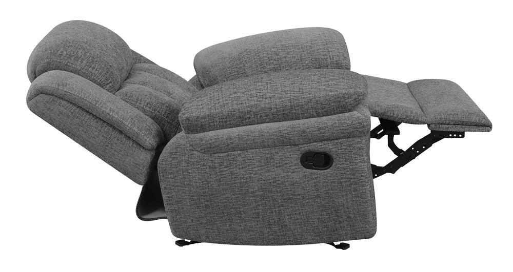 Coaster Bahrain Upholstered Glider Recliner Charcoal Default Title