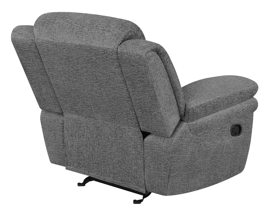 Coaster Bahrain Upholstered Glider Recliner Charcoal Default Title