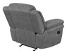 Coaster Bahrain Upholstered Glider Recliner Charcoal Default Title