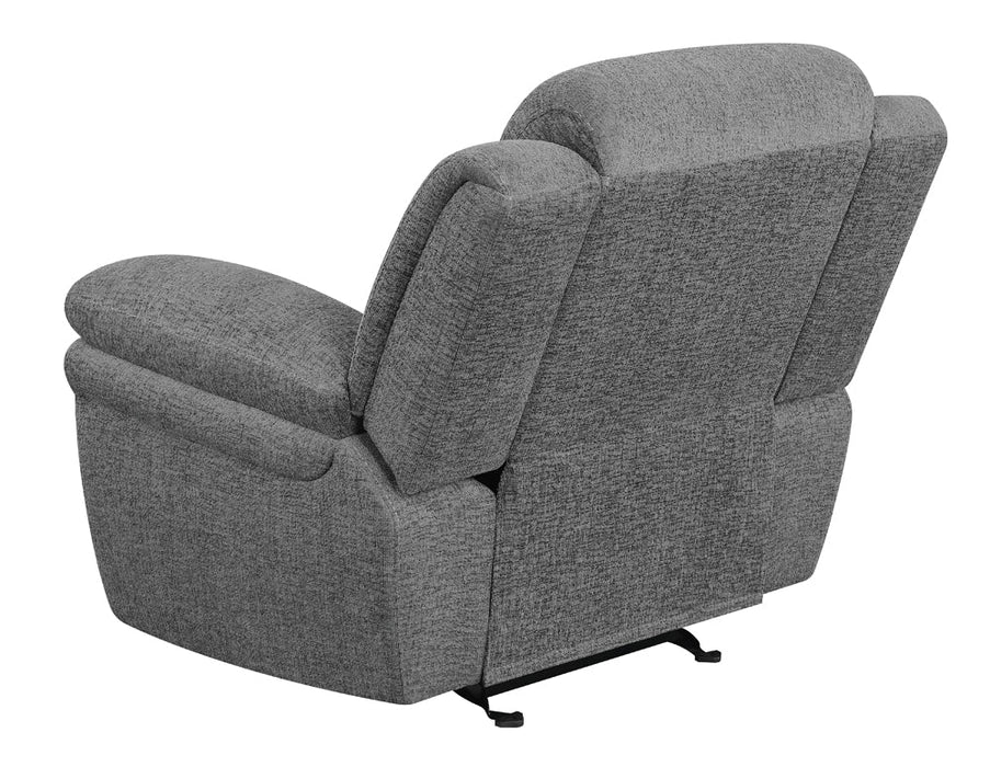 Coaster Bahrain Upholstered Glider Recliner Charcoal Default Title