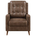 Coaster Davidson Upholstered Tufted Push Back Recliner Brown Grey