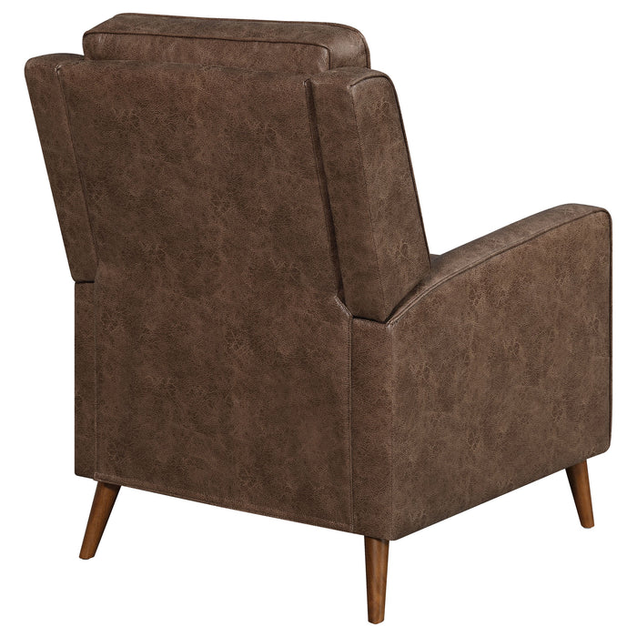 Coaster Davidson Upholstered Tufted Push Back Recliner Brown Grey