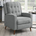 Coaster Davidson Upholstered Tufted Push Back Recliner Brown Grey