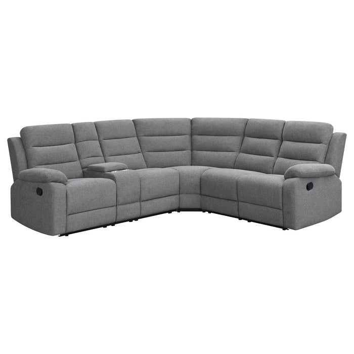 Coaster David 3-piece Upholstered Motion Sectional with Pillow Arms Smoke Default Title