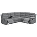 Coaster David 3-piece Upholstered Motion Sectional with Pillow Arms Smoke Default Title