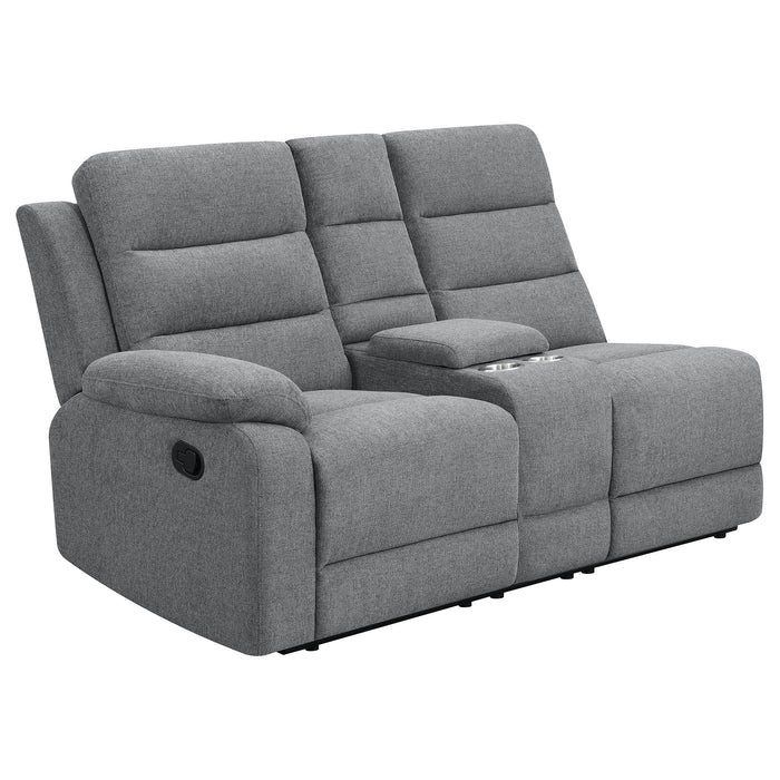 Coaster David 3-piece Upholstered Motion Sectional with Pillow Arms Smoke Default Title