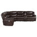 Coaster Sycamore Upholstered Power Reclining Sectional Sofa Dark Brown Default Title