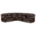 Coaster Sycamore Upholstered Power Reclining Sectional Sofa Dark Brown Default Title