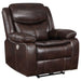 Coaster Sycamore Upholstered Power Recliner Chair Dark Brown Default Title