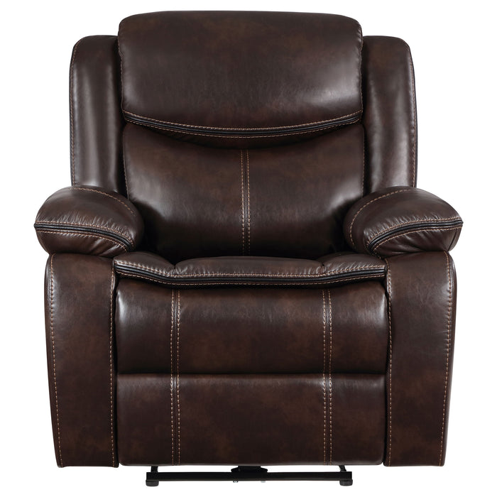 Coaster Sycamore Upholstered Power Recliner Chair Dark Brown Default Title