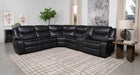 Coaster Sycamore Upholstered Power Reclining Sectional Sofa Dark Grey Default Title