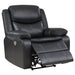 Coaster Sycamore Upholstered Power Recliner Chair Dark Grey Default Title