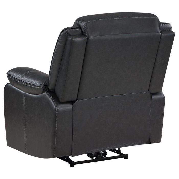 Coaster Sycamore Upholstered Power Recliner Chair Dark Grey Default Title