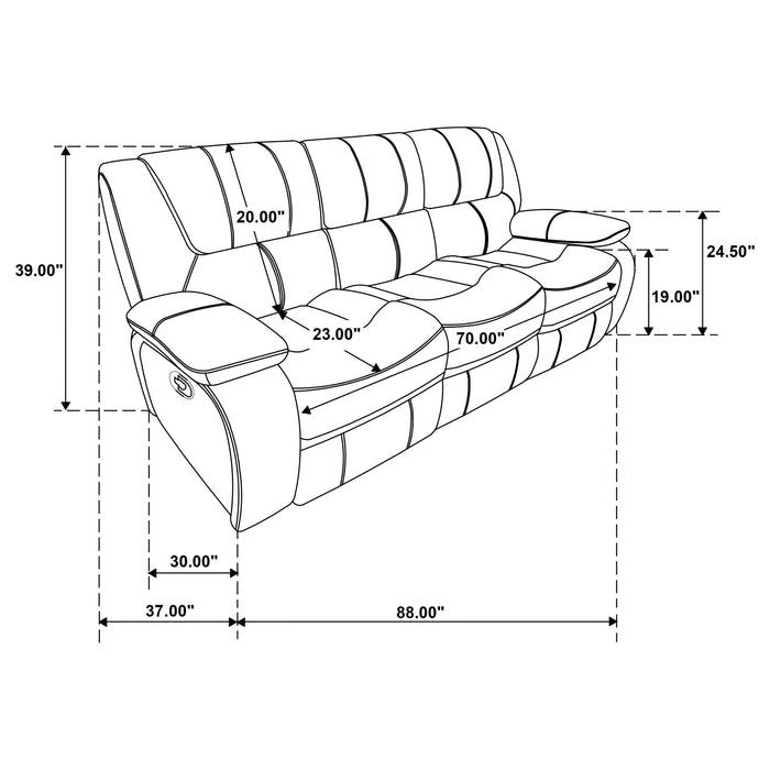 Coaster Camila 2-piece Upholstered Reclining Sofa Set Red Faux Leather Sofa+Loveseat+Armchair