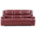 Coaster Camila 2-piece Upholstered Reclining Sofa Set Red Faux Leather Sofa+Loveseat+Armchair