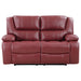 Coaster Camila 2-piece Upholstered Reclining Sofa Set Red Faux Leather Sofa+Loveseat+Armchair