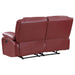 Coaster Camila 2-piece Upholstered Reclining Sofa Set Red Faux Leather Sofa+Loveseat+Armchair