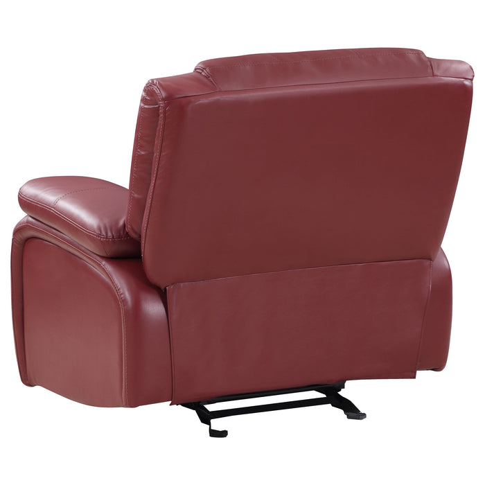 Coaster Camila 2-piece Upholstered Reclining Sofa Set Red Faux Leather Sofa+Loveseat+Armchair