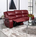 Coaster Camila Upholstered Motion Reclining Sofa Red Faux Leather Default Title