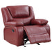 Coaster Camila Upholstered Glider Recliner Chair Red Faux Leather Default Title