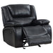 Coaster Camila 2-piece Upholstered Motion Reclining Sofa Set Black Sofa+Loveseat+Armchair