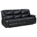 Coaster Camila Upholstered Motion Reclining Sofa Black Default Title