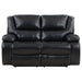 Coaster Camila Upholstered Motion Reclining Loveseat Black Default Title