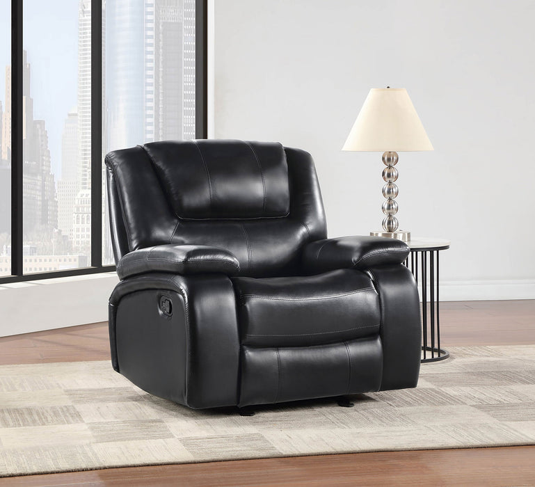 Coaster Camila Upholstered Glider Recliner Chair Black Default Title