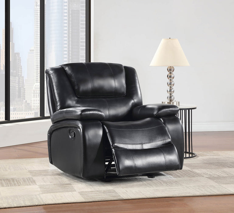 Coaster Camila Upholstered Glider Recliner Chair Black Default Title