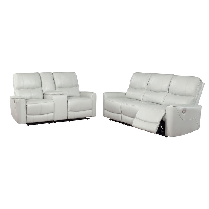 Coaster Greenfield 2-piece Upholstered Power Reclining Sofa Set Ivory Sofa+Loveseat+Armchair