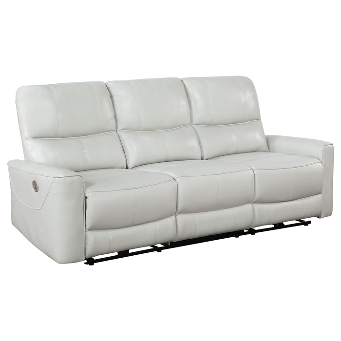 Coaster Greenfield 2-piece Upholstered Power Reclining Sofa Set Ivory Sofa+Loveseat+Armchair