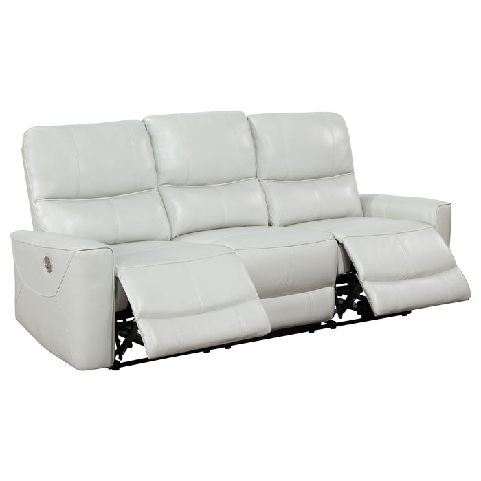 Coaster Greenfield 2-piece Upholstered Power Reclining Sofa Set Ivory Sofa+Loveseat+Armchair