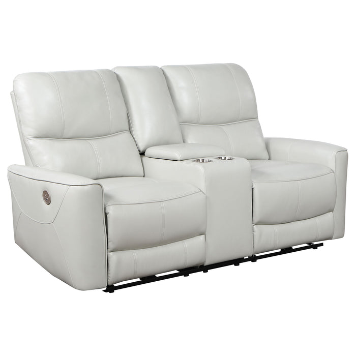 Coaster Greenfield 2-piece Upholstered Power Reclining Sofa Set Ivory Sofa+Loveseat+Armchair