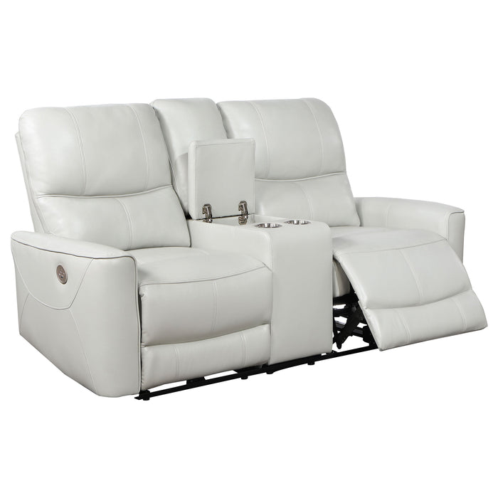 Coaster Greenfield 2-piece Upholstered Power Reclining Sofa Set Ivory Sofa+Loveseat+Armchair