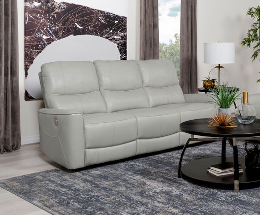 Coaster Greenfield Upholstered Power Reclining Sofa Ivory Default Title